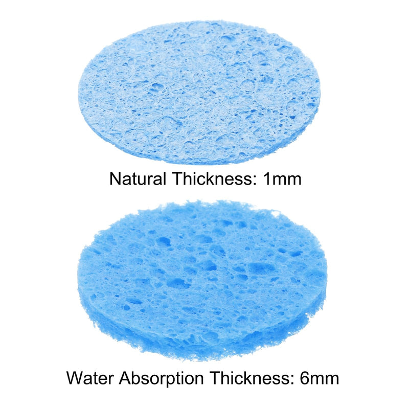 QUARKZMAN Pack of 15 Soldering Sponge 5 cm Round Blue Cleaning Pads Replacement for Cleaning Soldering Iron 6mm