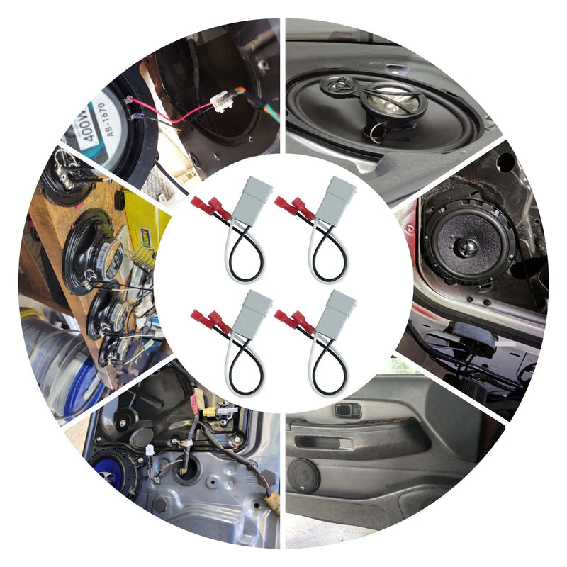 4 Pack Speaker Harness Replacement for Honda Accord Civic CRV Acura CL TL RL Integra Models Front Rear Door Speaker Wiring Harness Adapter 72-7800 - Door Speaker Replacement