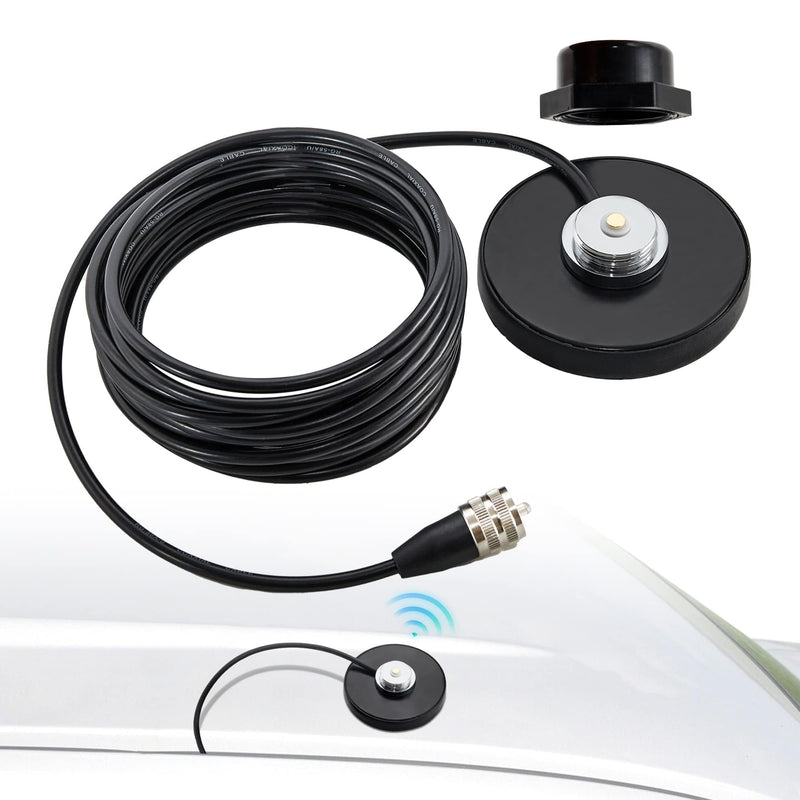 [AUSTRALIA] - Anina NMO Antenna Magnetic Base Mount 16.4 FT RG58 Coaxial Cable PL-259 Plug with NMO Antenna Mounting Cap for CB Ham GMRS Radio Marine Two Way Radio 