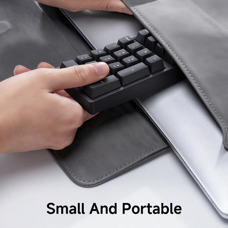 Wireless Numeric Keyboard | Mechanical Number Pad with RGB LED Backlit Wireless 2.4G/Bluetooth 5.0/Wired USB-C Rechargeable Numeric Keypad for Win/Mac Black