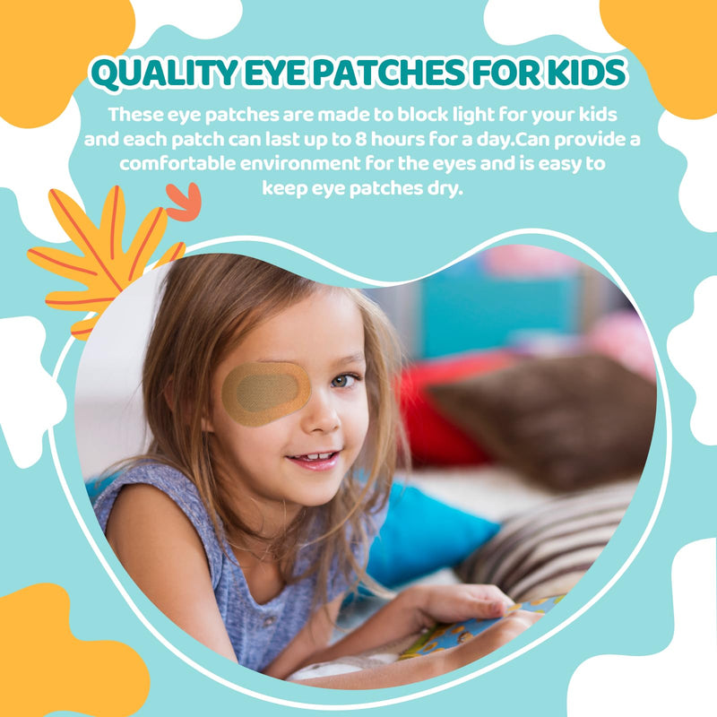 Adhesive Eye Patches for Adults Eyepatch Pad for Kid with Lazy Eye Gentle, Beige Skin Tone (40PCS)