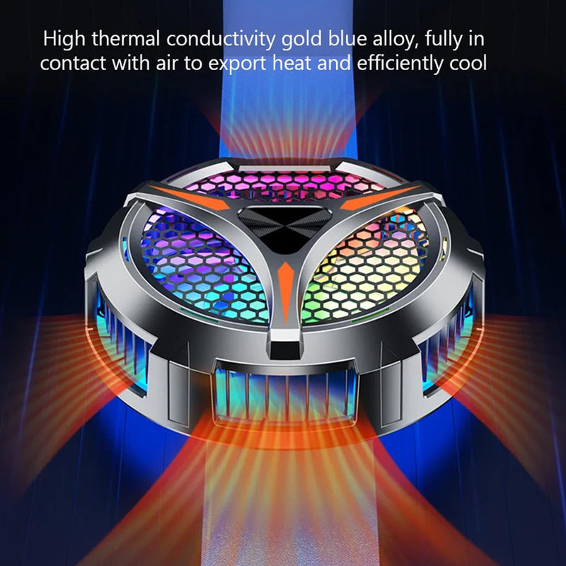 iPad Cooler Magnetic Tablet Fan Cooler with LED Display for MacBook/Surface pro/Samsung Tab/Steam Deck,Universal Semiconductor Radiator for Desk Work, Gaming, Streaming Live, Watch Movie, Black