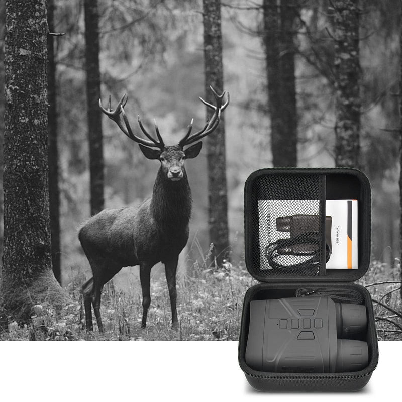 casmilee Case Compatible with HEXEUM/for Fvtga/for Vtiisamao Night Vision for Goggles - 4K Night Vision Binoculars, Holder for Telescopes Optics Scope, Mesh Pocket for 32GB Memory SD Card, Neck Strap Black
