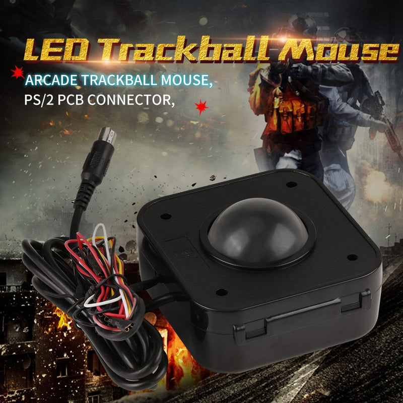 LED Arcade Trackball Mouse -- Illuminated 4.5cm Round LED Trackball Mouse PS/2 PCB Connector for Arcade for Arcade Machine Accessories-Game Machine