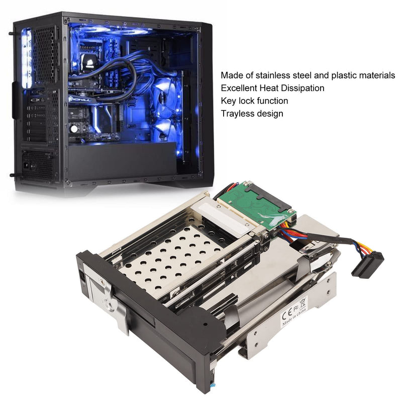 Mobile Rack Cage for 2.5" SSD & HDD, Bay SATA III HDD SSD Enclosure Backplane - Tray Less