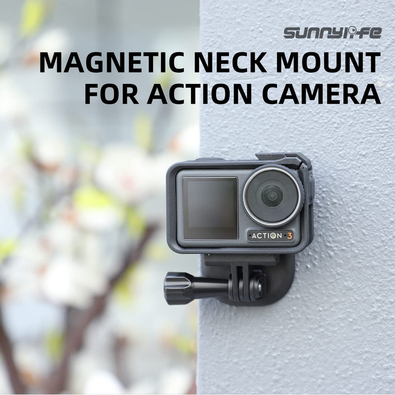 Magnetic POV/Vlog Neck Mount Holder with Lanyard Strap for GoPro 12 11 10 9 /Insta360 X3 Go3 Ace Pro/DJI Action 4 Osmo Pocket 3 Cameras