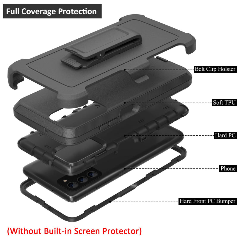 [AUSTRALIA] - Compatible with Samsung Galaxy A03s Case, with Belt Clip Holster Heavy Duty Rugged Shockproof Full Body Protection Kickstand Cover for Samsung Galaxy A03s Phone (Black) Black 