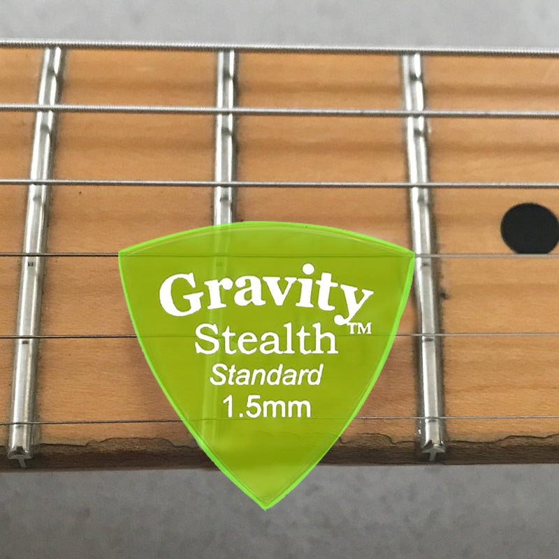 Gravity Picks Acrylic Guitar Picks - Polished, Sharper & Stronger Bevels for Brighter Sound & Tighter Grip - 1.5mm Stealth Design & Standard Thickness - Handcrafted in California (5 Pack)