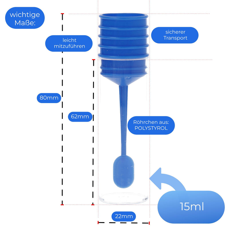 Horn Medical 20 x Examination Tubes, Chair / Waste Tubes, Sample Tube with Spoon