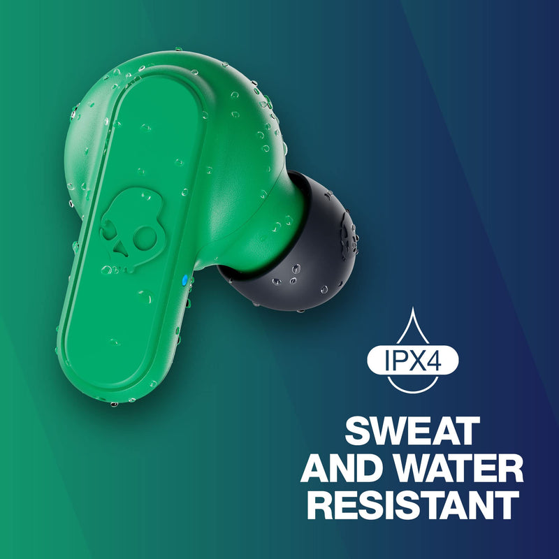 Skullcandy Dime 2 Wireless In-Ear Bluetooth Earbuds - Dark Blue/Green | Bluetooth, Noise Isolating Fit, 12 Hours Battery, Microphone for iPhone Android, Easy Carry with Integrated Lanyard One