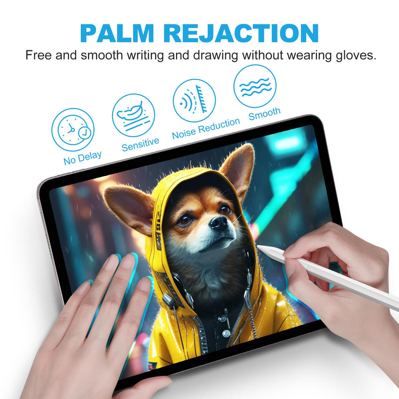 Stylus Pen for iPad, 10 Mins Charge iPad Pencil, 20 Hours Battery Life Apple iPad Pen, Apple Pencil 1st/2nd Generation, iPencil 9th&10th, Palm Rejection, Tilt Sensitivity, for 2018-2023 iPad 20 Hours Lasting Time