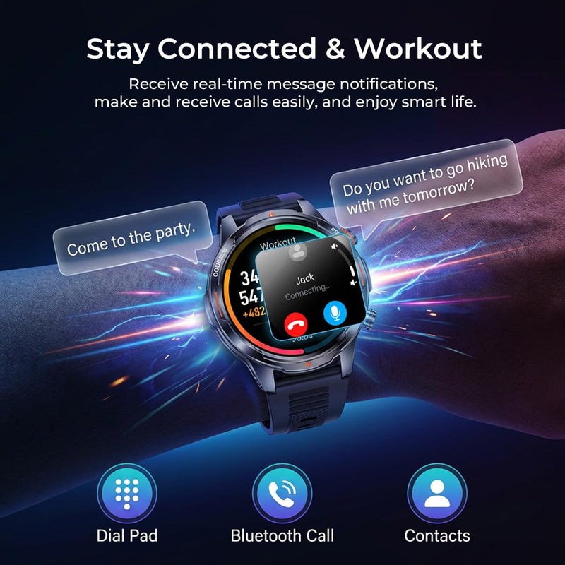 Smart Watch for Women, 30 Day Battery Life Answer/Make Call Smartwatch, 110+ Activity Modes with 1.7in AMOLED Ultra-Clear Screen Fitness Watches, IP68 Waterproof for Android and iPhones Round