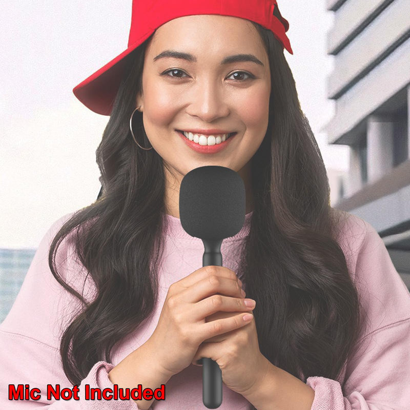 [AUSTRALIA] - Mic Holder for DJI Mic 1/2, Interview Microphone Handle for Rode Wireless GO I/II/ME/Pro, Wireless Lavalier Microphone Handheld Adapter Mount with Foam Cover for Hollyland Lark M1 Black+Pink 
