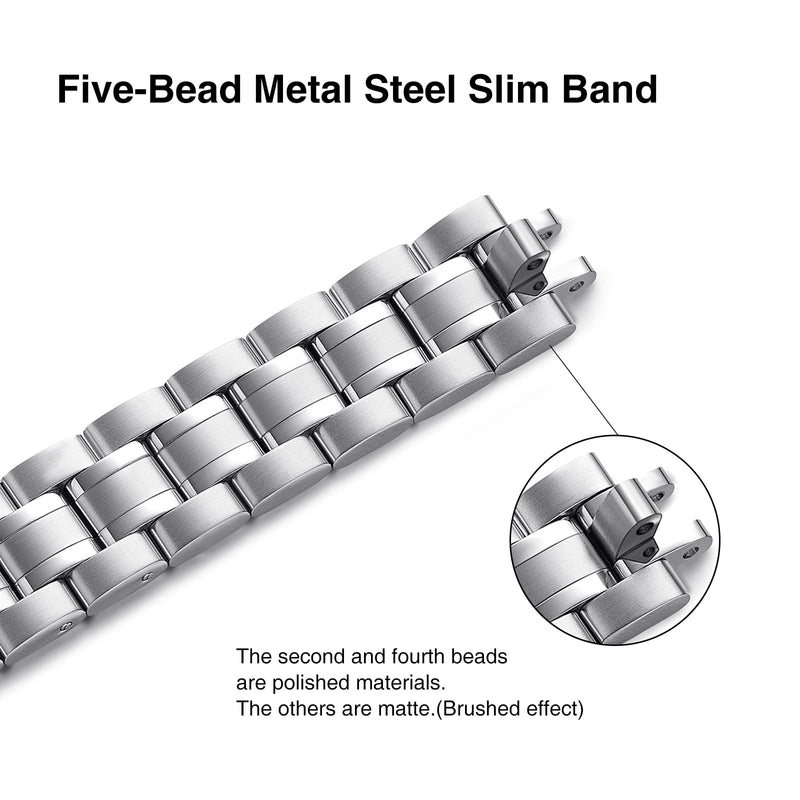 Bundle of the Silver and Silver Gold Metal Apple Watch Replacement Band