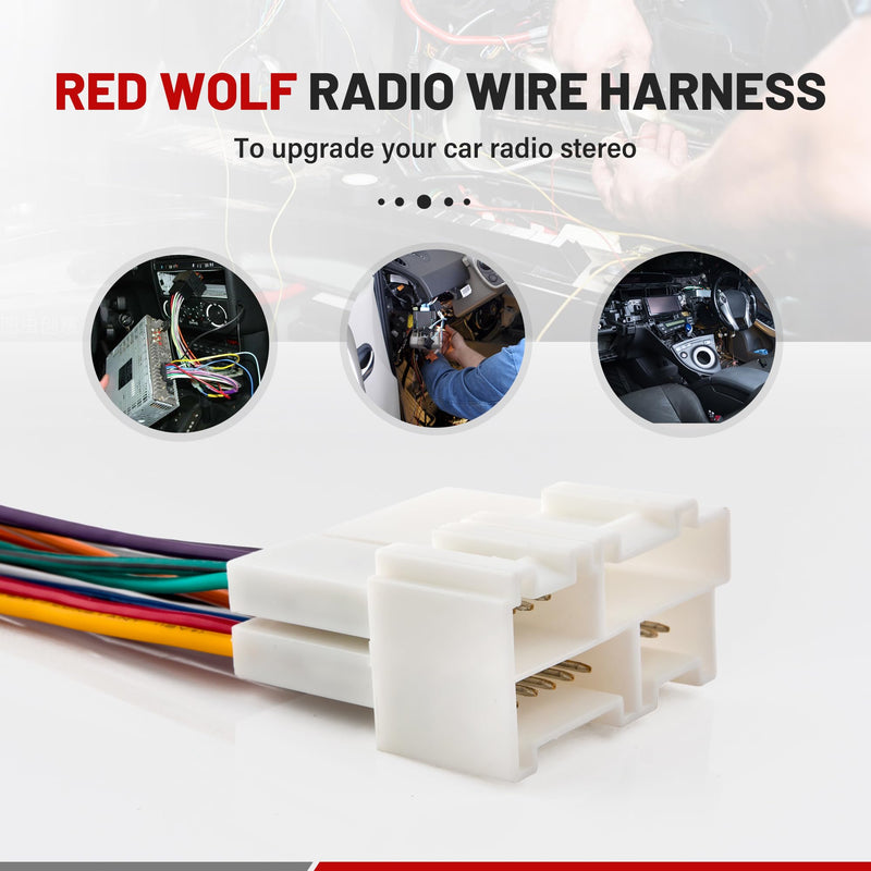RED WOLF Car Radio Harness W/Wire Connector Butt for 1999-2002 GMC Chevy Chevrolet Sierra Suburban Install Aftermarket Stereo Head Unit CD Player Wire Cable Adapter Plug