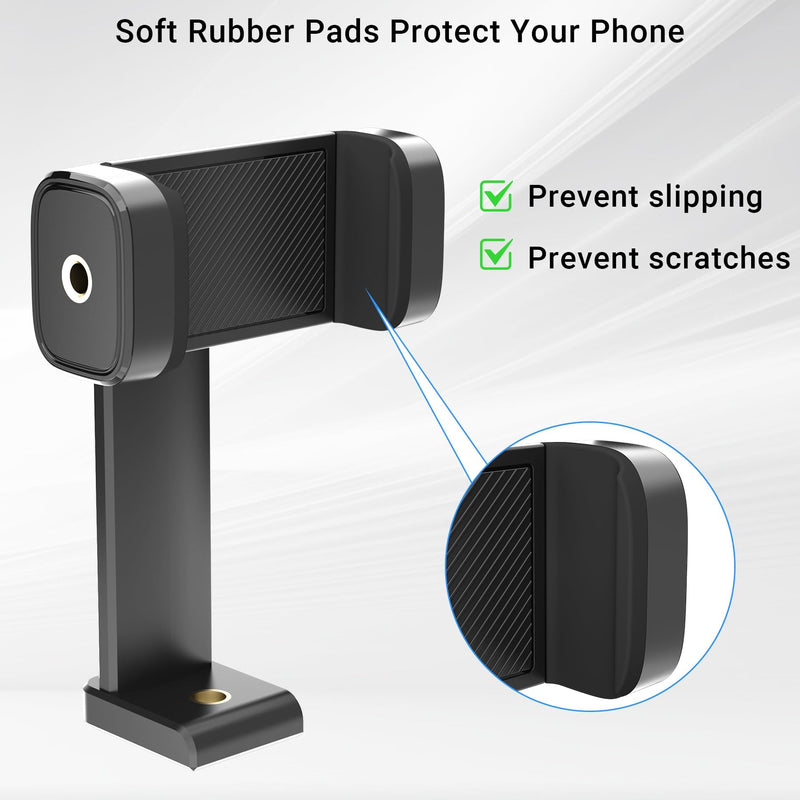 Phone Tripod Mount with Cold Shoe, 360° Rotation & 180° TiltTilting Cell Phone Clamp Adapter for Smartphone, Compatible with iPhone 17 16 15 Samsung S25, Selfie Stick, Camera Stand.