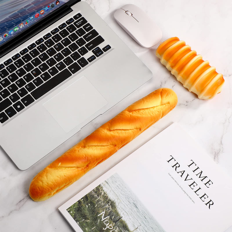 2 Pieces Keyboard Mouse Wrist Rest Pad Wrist Rest Support Funny Desk Wrist Pad Toast Bread Keyboard Rest Cute Wrist Cushion for Keyboard Typing (13.4 x 2.2 x 1.6/ 5.9 x 1.6 x 2.4 Inch, Mixed Style) 13.4 x 2.2 x 1.6/ 5.9 x 1.6 x 2.4 Inch