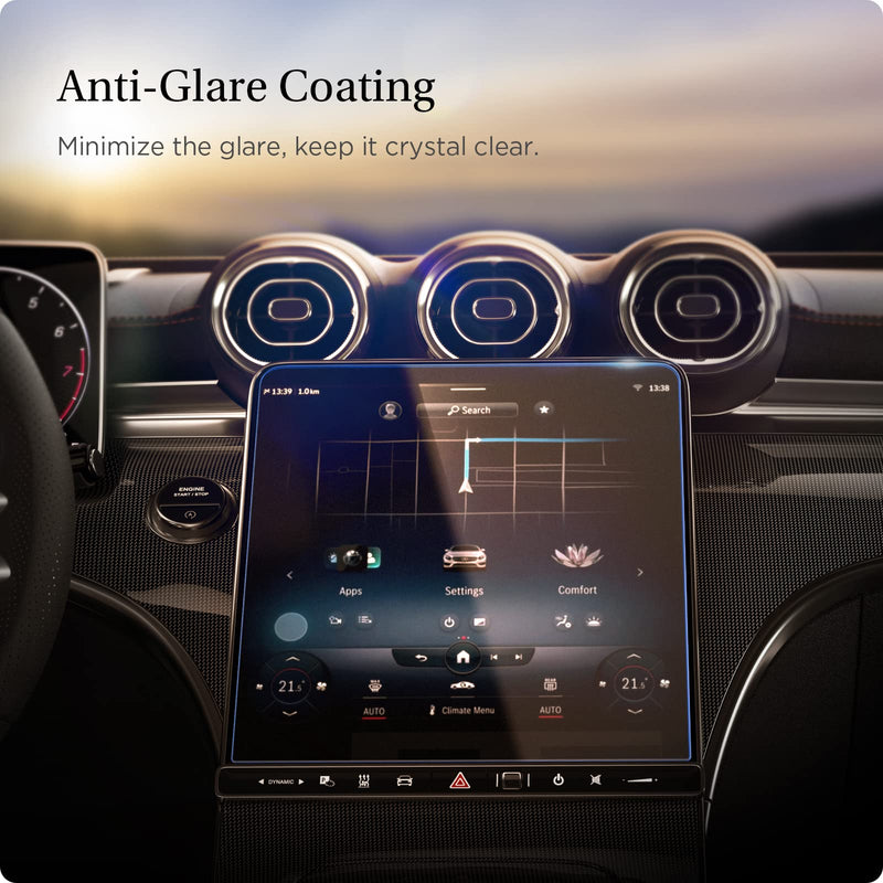 Spigen GlasTR EZ FIT Tempered Glass Screen Protector for Mercedes Benz 11.9 inch | 9H+ Tempered Glass, Auto align tray, Anti-Fingerprint, Matte Finish, precise cutout, Compatible with C-Class (2022-26) 11.9"
