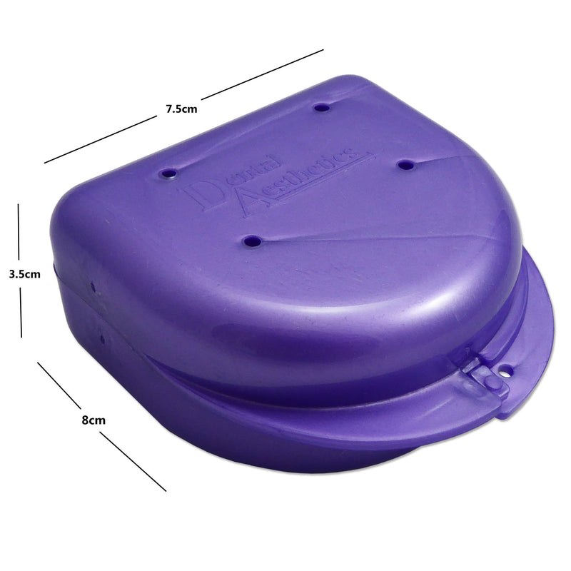 2 x Mouth Guard Box for Ortho Retainers, Sports Dentures, Dentures and More (Purple and Green) Purple and Green.