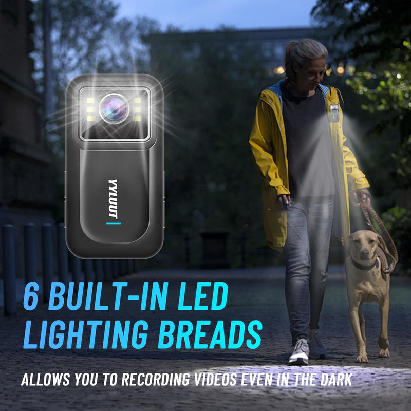 YYLUUT Body Camera with Video recording Cam - Bodycam with 1080P HD Built in 64GB Memory Card, IP67 Waterproofing, 1.5 Inch Bigger Display Cams, Wearable Clip On 10 Hours Video Recorder Cameras