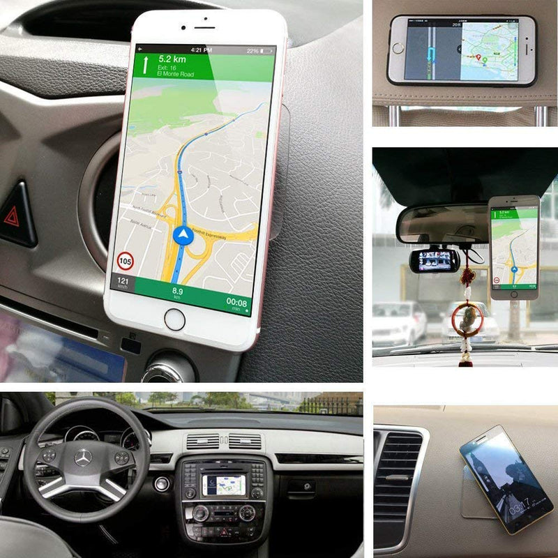 Traceless Super Sticky Gel Pads Anti-Slip Double Sided Gripping Pads for Auto Car Home Cell Phone Glass Photo Holder with Easy Remove Washable Reusable Design Pack of 10 (Transparent) Transparent