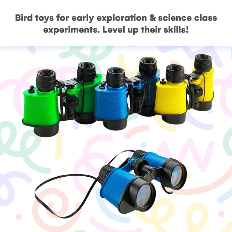 [AUSTRALIA] - Kicko Toy Binoculars for Kids - 3.5 x 5 in Binoculars for Bird Watching, Jungle Exploration for Party Favors and Adventure Play - Durable (Pack of 12) 12 Pack 