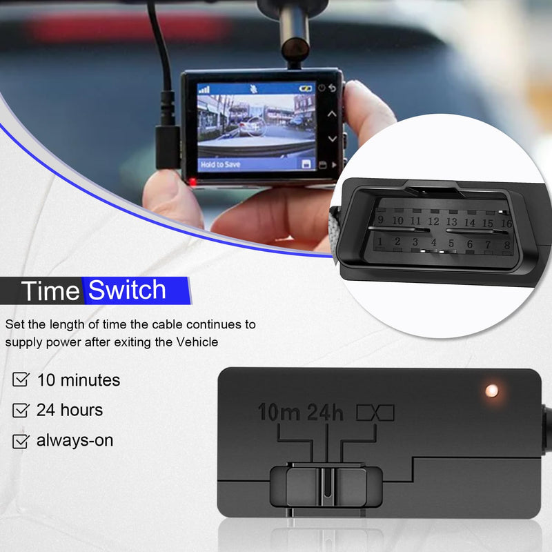 010-12530-23 Constant Vehicle Power Cable for Garmin Dash Cam | Compatible with 46, 47, 56, 57, 66W, 67W, Live, Mini, Mini 2, Tandem, Connects to Vehicle's OBD-II Port