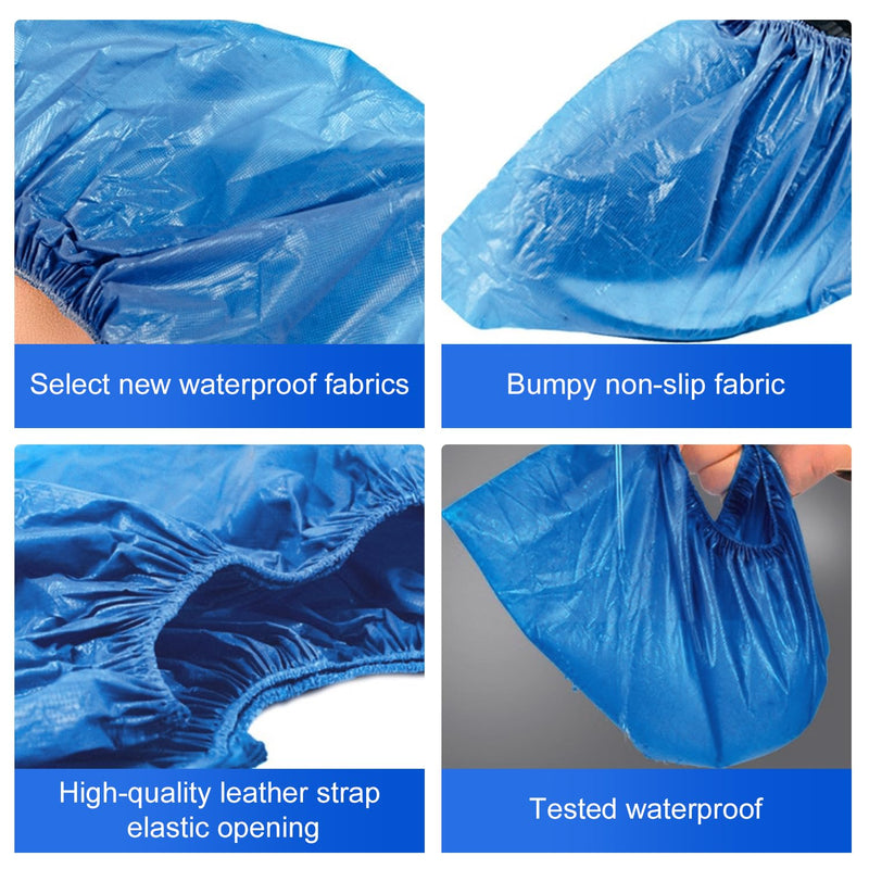 [AUSTRALIA] - Disposable Shoe Covers Pack of 100 - Waterproof & Non-Slip Overshoes Made of CPE Material, Disposable Shoe Covers for Hygiene, Protection & Rain Protection, Shoe Covers for Household, Clinic & Work 