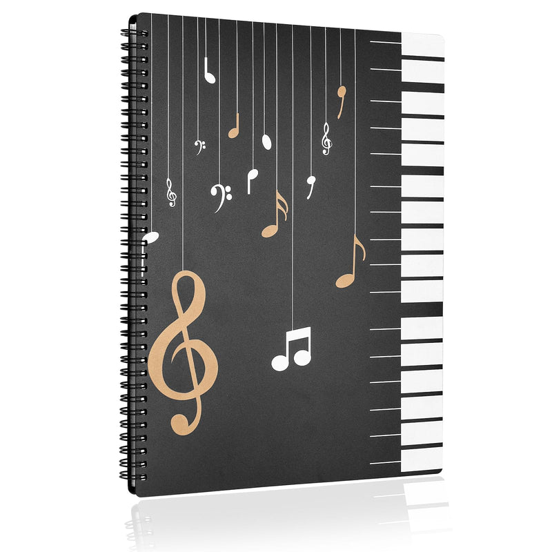 120Pages Sheet Music Folder A4, Spiral Binder Music File Folder, 8.5x11 inch Paper Documents Storage Holder Bag, Blank Plastic Concert Choral Folder