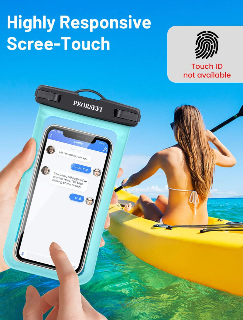 Universal Waterproof Phone Pouch - Waterproof Case for iPhone 14 13 12 11 Pro Max XS Plus Samsung Galaxy Cellphone Up to 7.0"， IPX8 Waterproof Cellphone Dry Bag Beach Vacation Essentials-2 Pack Black&Green