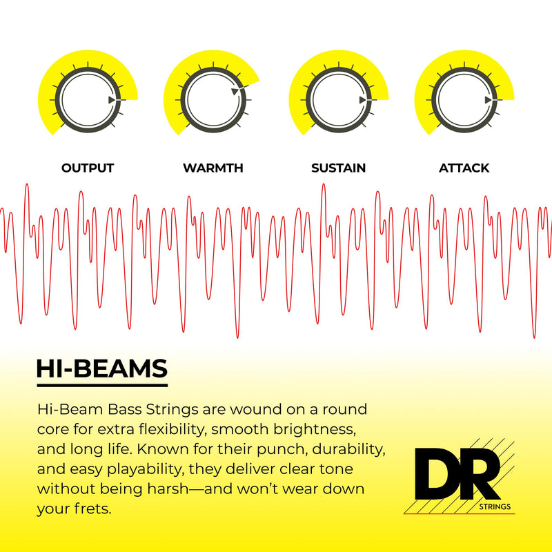DR Strings Hi-Beam - Stainless Steel Round Core 40-95 LLR-40 HI-BEAM™: Extra Light 40-95