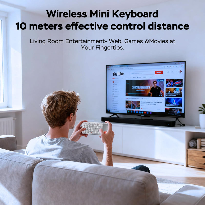 K809 Mini Keyboard with Touchpad, High-End Aluminum Alloy Frame,2.4G+BT | 1000mAh rechargeable battery,7-color backlight,ultra-thin and portable,for tv,android tv box,fire tv stick,htpc,frojector,pc