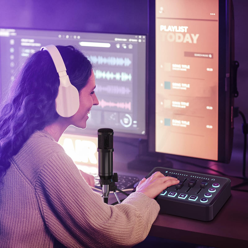 [AUSTRALIA] - Podcast Equipment Bundle Includes Audio Mixer and BM800 Microphone, Ideal for Video Production, Live Streaming, Gaming voiceovers. Compatible with Various Operating Systems and Software 