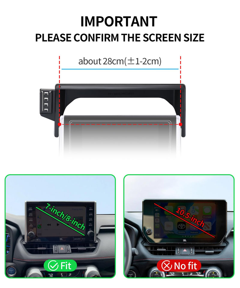 Wireless Charger Car Phone Holder for Toyota RAV4 2019-2025, 7/8" Screen | RAV4/RAV4 Hybrid 2019-2025,Auto Clamp Cell Phone Mount Accessories 15W Qi Fast Charging Stand Compatible with iPhone Android