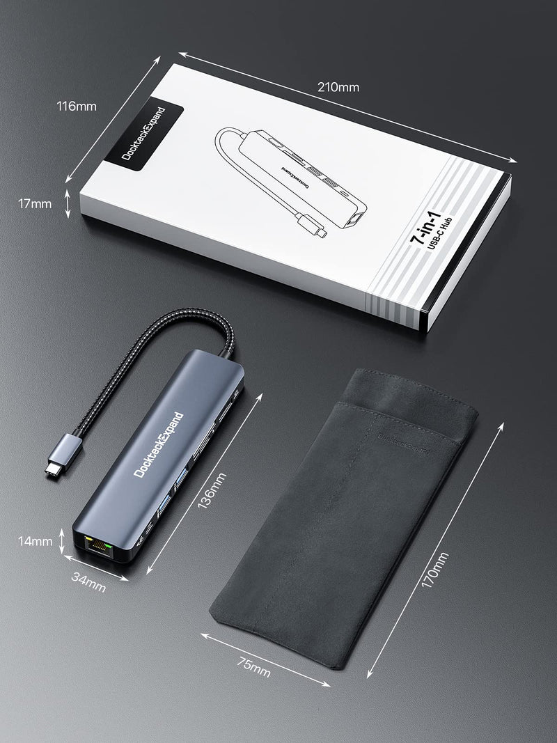 1pcs 7-in-1 USB C HUB + 1pcs 5-in-1 USB C HUB