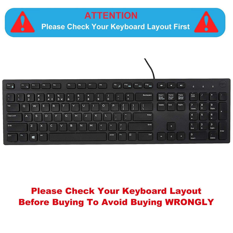 Keyboard Cover for Dell KM636/KB216/Dell Optiplex 5250 3050 3240 5460 7450 7050/Dell Inspiron 3475/3670/3477 Dell Inspiron 27 7000 7700 7790, Inspiron 24 5000 5400 5490 All-in-One Keyboard Cover-CB Candy Blue