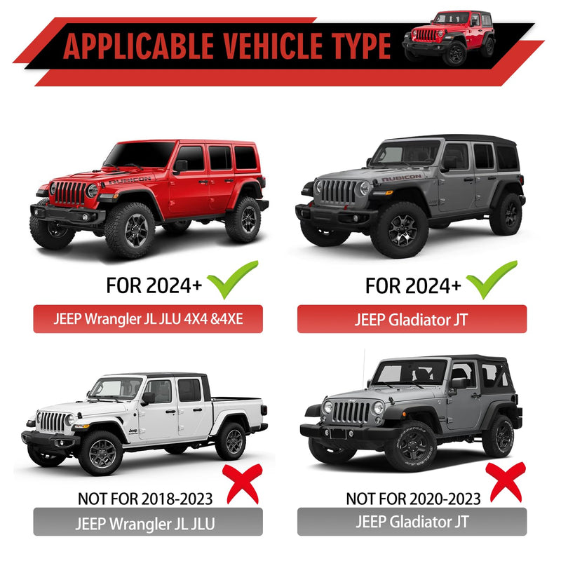 Magnetic Phone Holder for 2024 2025 2026 Jeep Wrangler Gladiator | Dash MagSafe Mount for 2024+ Jeep Wrangler JL JLU 4XE Jeep Gladiator JT, Screw Fixing, Adjustable, 360° Rotatable Magnetic