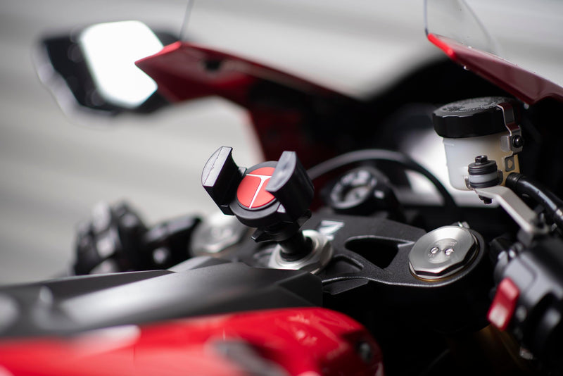Techmount Universal Motorcycle Phone Mount Kit — Fork Stem GPS/Smartphone Holder — Fits 13-24 mm Stem — Secure Motorcycle Cellphone Mount - Made in USA