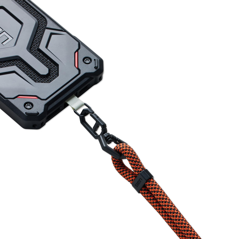 URBAN ARMOR GEAR UAG Crossbody Phone Lanyard, 10mm/7mm Adjustable Paracord Body Strap Civilian 7mm Rust/Black
