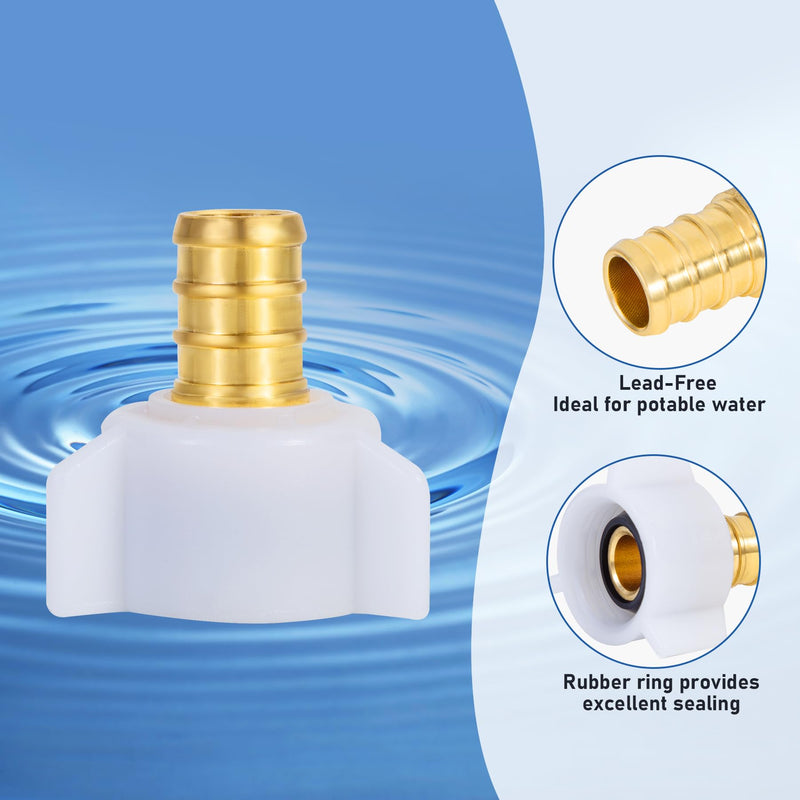 [AUSTRALIA] - Pex 1/2" Pex x 1/2" Female NPT Swivel Adapter Barb Crimp Brass Fittings,PEX 1/2inch NPT Female Threaded Swivel Adapter NPSM Brass Crimp Fittings,for PEX Tubes(6PCS 1/2" Straight) 6PCS 1/2" Straight 