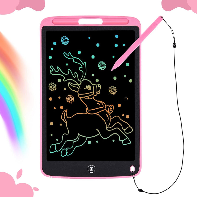 Toys Gifts for Girls, LCD Writing Tablet for Kids, Toddler Toys for 3 4 5 6 7 Year Old, 10 Inch Doodle Board Erasable Drawing Tablet Writing Pad Drawing Pad with Lanyard, Toddler Travel Toys (Pink) pink