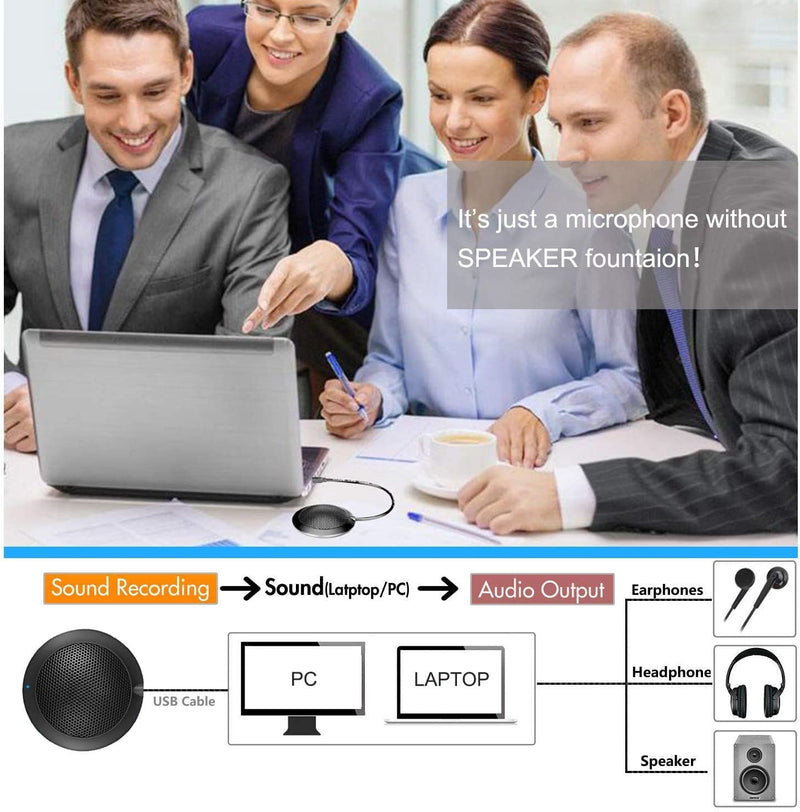 Conference USB Microphone, Computer Desktop Mic with LED Indicator, TKGOU Plug & Play Omnidirectional Condenser PC Laptop Mics for Online Meeting/Class,Skype,Recording,Chatting,Zoom,(Windows/Mac OS X) DM2