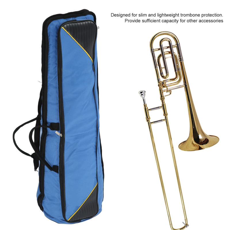Trombone Bag, Oxford Cloth Trombone Shoulders Bag Handbag, Trombones Gig Carrying Backpack Case for Musical Instrument (Blue) Blue