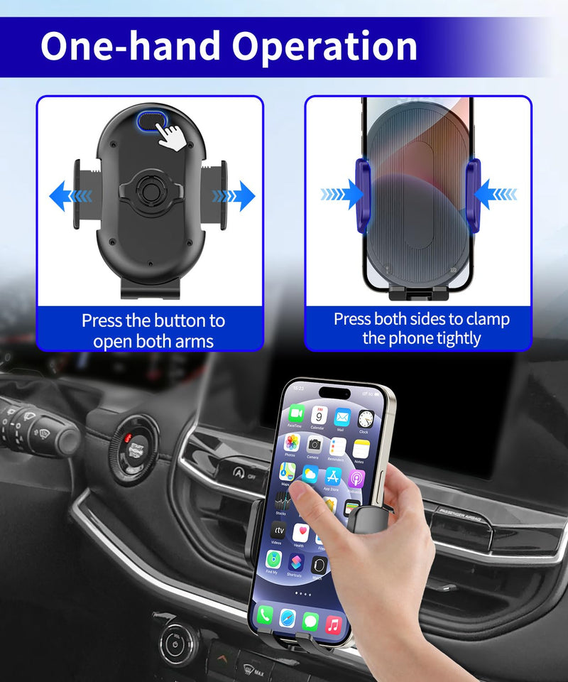 Car Phone Holder for Jeep Compass 2022 2023 2024 2025 Auto Accessories，One Hand Place & Pick，360° Rotation，Hands Free，for 4.7-7 inch Phones
