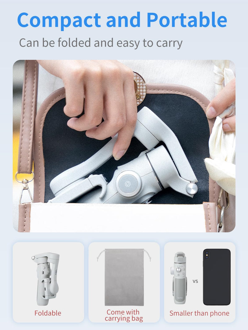 FeiyuTech VB 4SE Gimbal Stabilizer for Smartphone,Foldable Phone Gimbal for Video Recording,Gesture Control,fit iPhone&Android,One-Key Vertical Shot for YouTube,TikTok,Vlog,Live Stream,Max 0.69lb