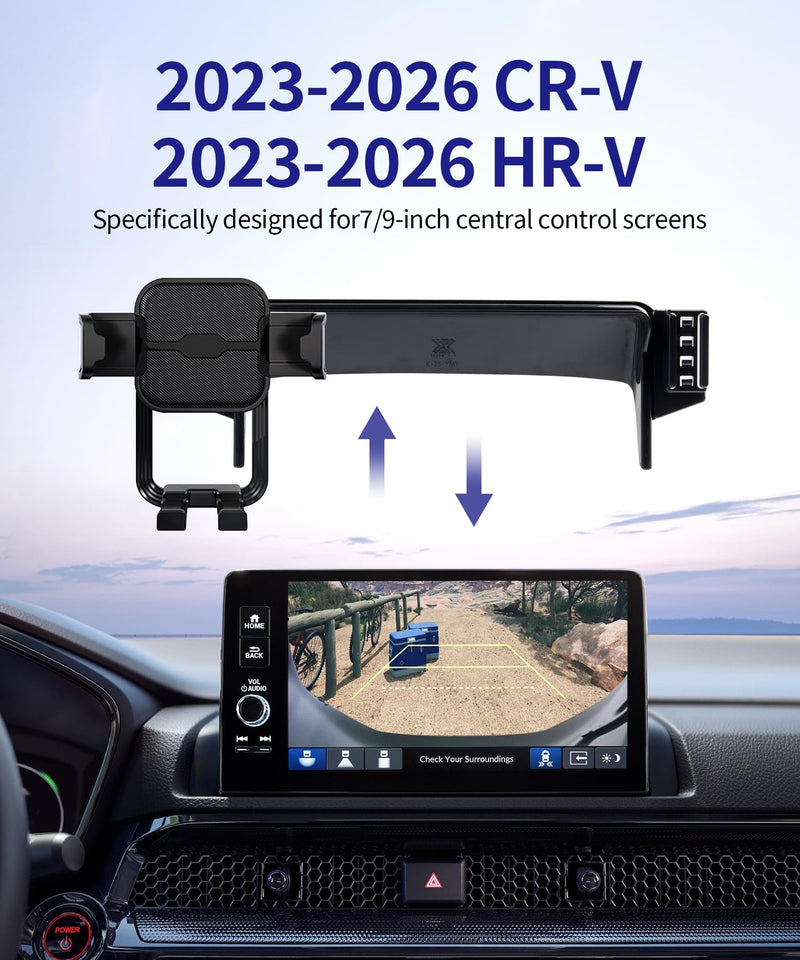 Auto Clamp Car Phone Holder for Honda CR-V, HR-V 2023-2026, 7/9" Screen | Universal Mechanical clip Cell phone Mount Accessories Fit iPhone Android,Automobile Cradle GPS Dashboard Navigation Bracket