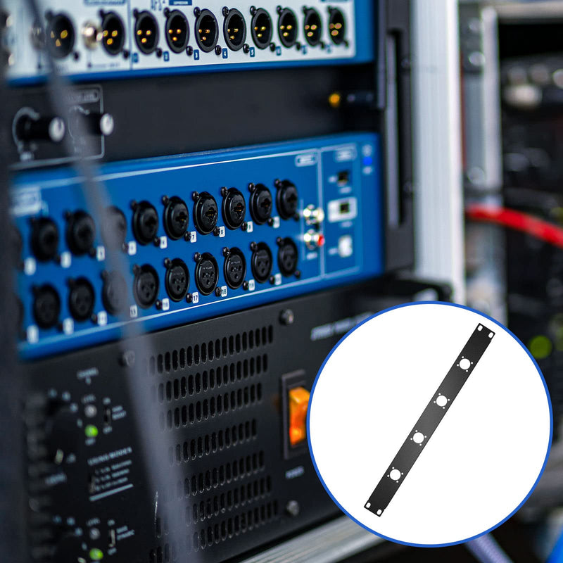 4-hole 1U Audio Rack Panel 4D Series XLR Patch Panel Punched Metal HDMI Mount Connectors Recording Studio Rack Accessories for 19 Inch Enclosure Server Computer Equipment Studio