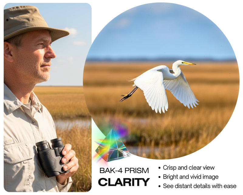 Hontry Travel Binoculars for Adults and Kids, Easy-Focus and Image Stabilization with Close Focus (Black,12x25) Black 12.0 x 25.0 Millimeters