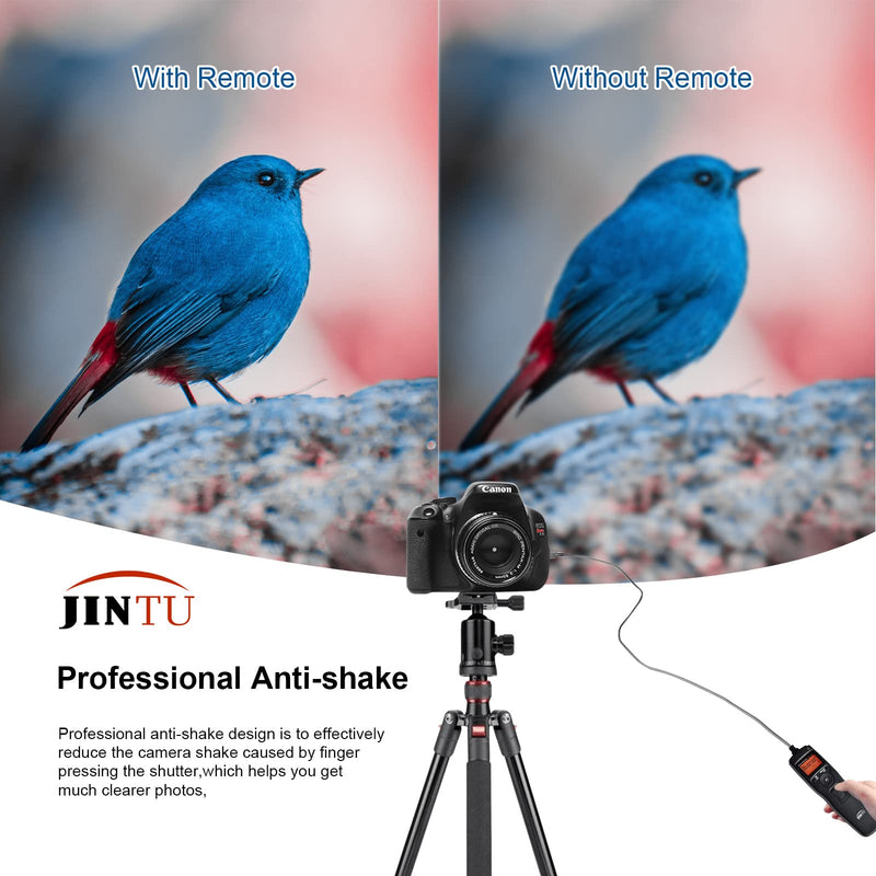 JINTU Intervalometer Timer Remote Control Shutter Release for Canon EOS Rebel T6 T7 T8i T7i T6i T6s SL3 SL2 XTi XS XSi T1i T2i T3 T3i T4i T5 T5i 2000D 90D 80D 70D 77D 1300D 60D 50D 1100D 1000D 550D