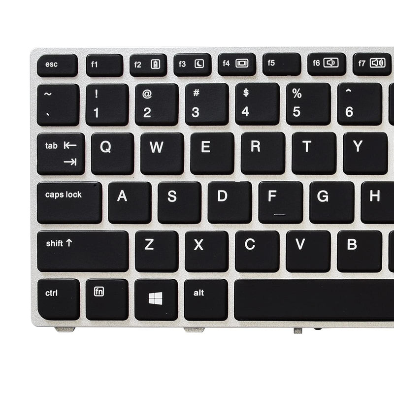 SUNMALL Backlit Keyboard Replacement Compatible with HP Elitebook Folio 9470m 9480m Series Laptop with Silver Frame No Pointer US Layout